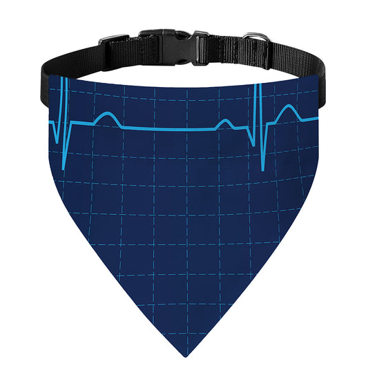 Heartbeat Electrocardiogram Print Over The Collar Dog Bandana