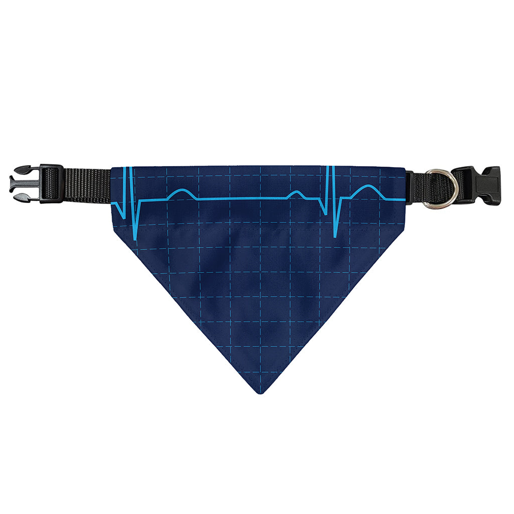 Heartbeat Electrocardiogram Print Over The Collar Dog Bandana