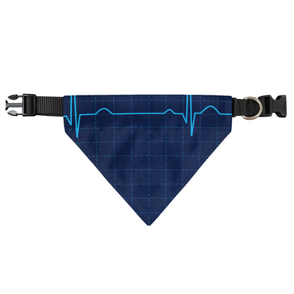 Heartbeat Electrocardiogram Print Over The Collar Dog Bandana