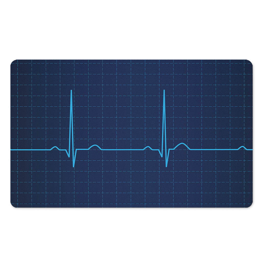 Heartbeat Electrocardiogram Print Polyester Doormat