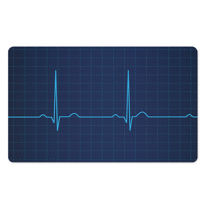 Heartbeat Electrocardiogram Print Polyester Doormat
