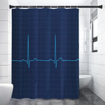 Heartbeat Electrocardiogram Print Premium Shower Curtain