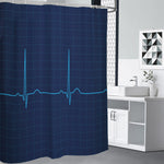 Heartbeat Electrocardiogram Print Premium Shower Curtain