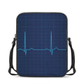 Heartbeat Electrocardiogram Print Rectangular Crossbody Bag