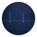 Heartbeat Electrocardiogram Print Round Blanket