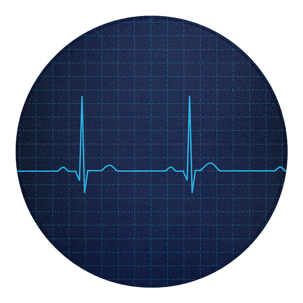 Heartbeat Electrocardiogram Print Round Blanket