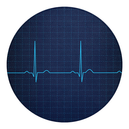 Heartbeat Electrocardiogram Print Round Blanket