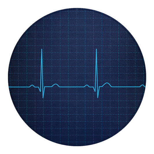 Heartbeat Electrocardiogram Print Round Blanket