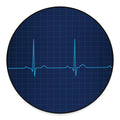 Heartbeat Electrocardiogram Print Round Floor Mat