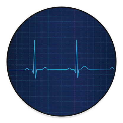 Heartbeat Electrocardiogram Print Round Floor Mat