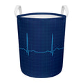 Heartbeat Electrocardiogram Print Round Laundry Basket