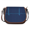 Heartbeat Electrocardiogram Print Saddle Bag