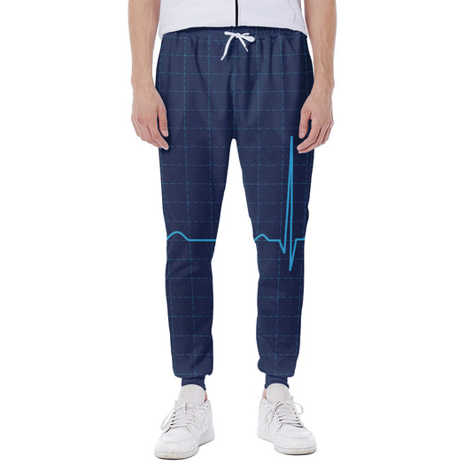 Heartbeat Electrocardiogram Print Scuba Joggers