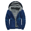 Heartbeat Electrocardiogram Print Sherpa Lined Zip Up Hoodie