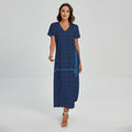 Heartbeat Electrocardiogram Print Short Sleeve Maxi Dress