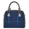 Heartbeat Electrocardiogram Print Shoulder Handbag