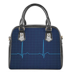 Heartbeat Electrocardiogram Print Shoulder Handbag