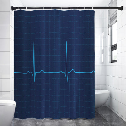 Heartbeat Electrocardiogram Print Shower Curtain