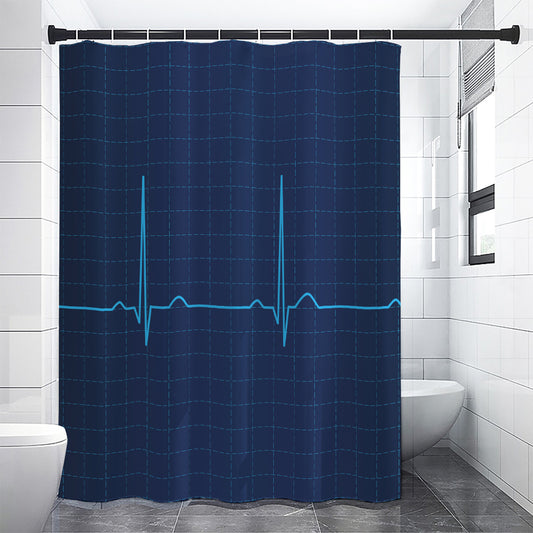 Heartbeat Electrocardiogram Print Shower Curtain