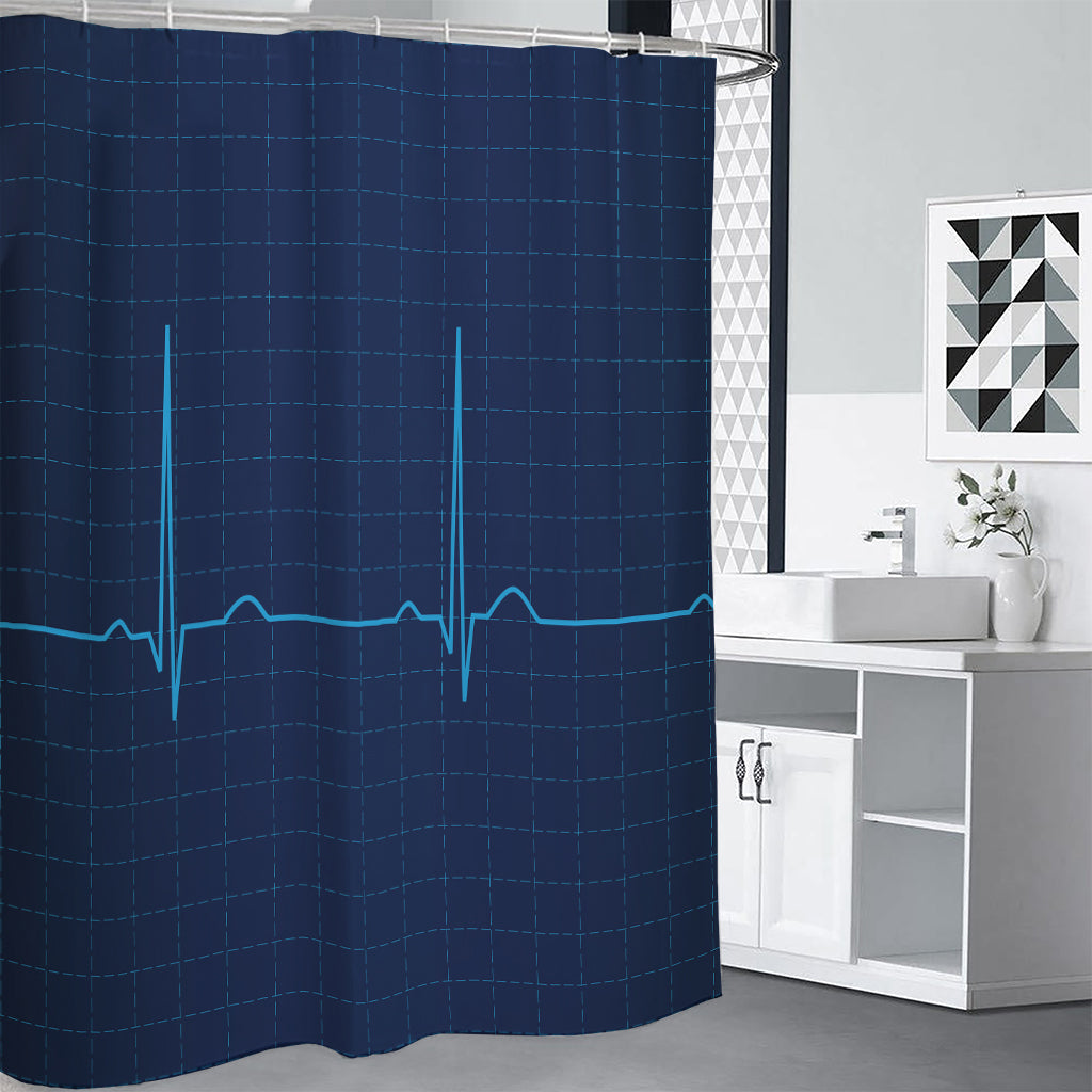 Heartbeat Electrocardiogram Print Shower Curtain