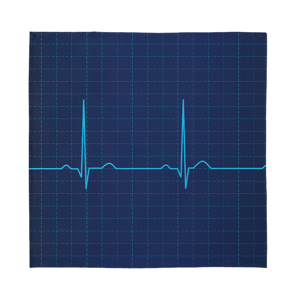 Heartbeat Electrocardiogram Print Silk Bandana