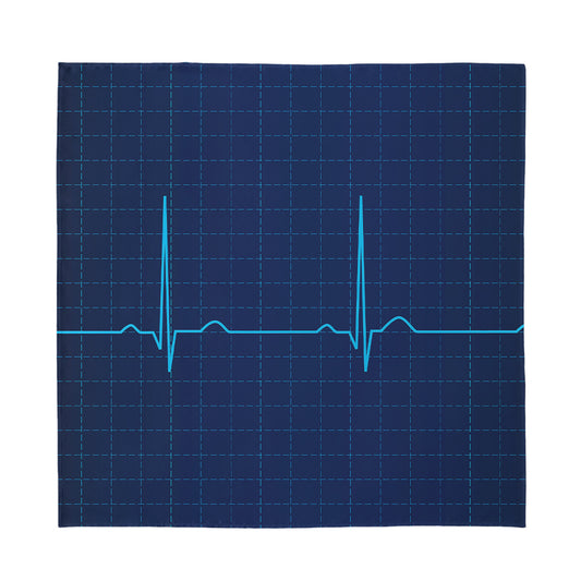 Heartbeat Electrocardiogram Print Silk Bandana