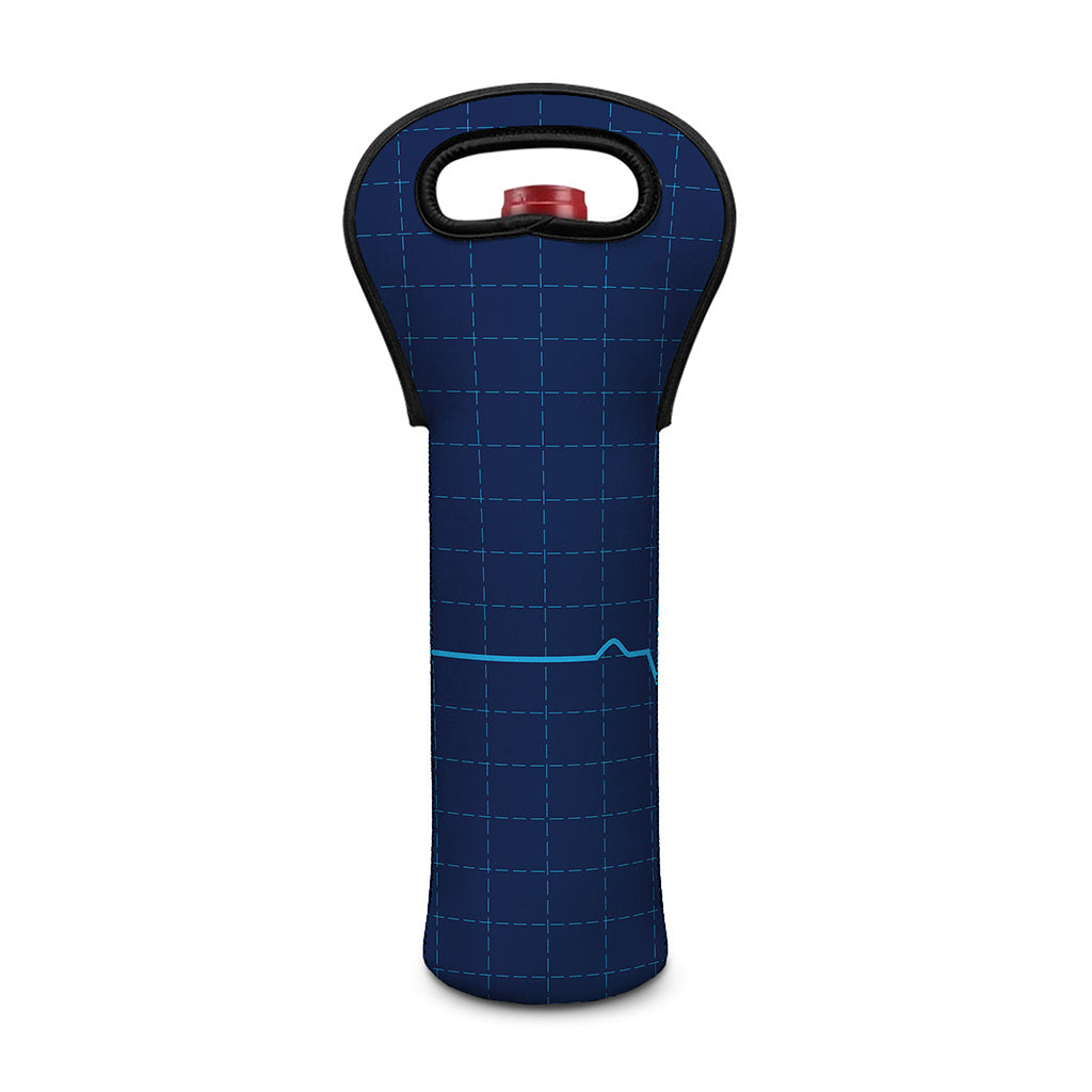 Heartbeat Electrocardiogram Print Single Neoprene Wine Tote