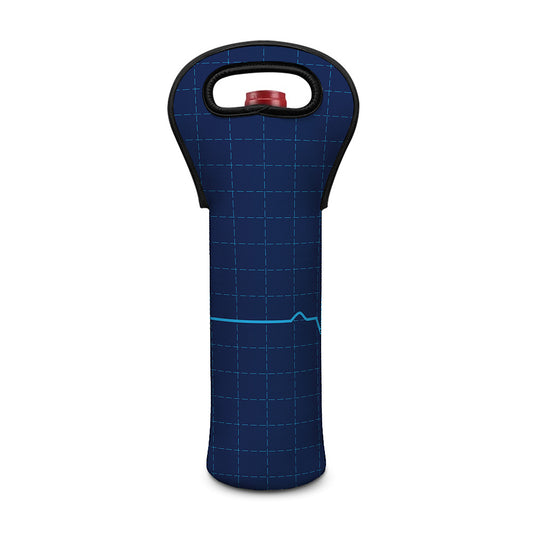 Heartbeat Electrocardiogram Print Single Neoprene Wine Tote