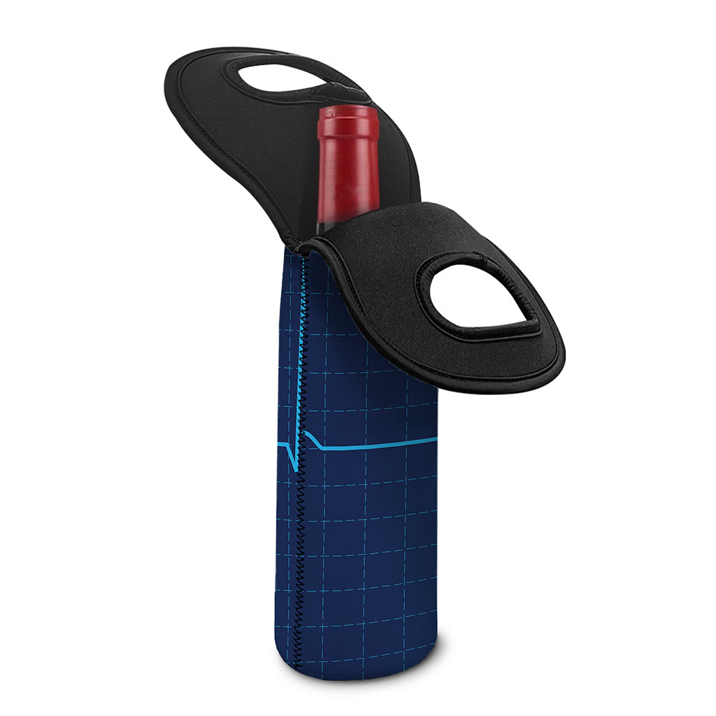 Heartbeat Electrocardiogram Print Single Neoprene Wine Tote