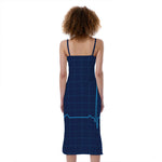 Heartbeat Electrocardiogram Print Slim Fit Midi Cami Dress