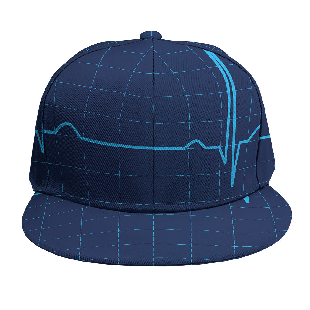 Heartbeat Electrocardiogram Print Snapback Cap