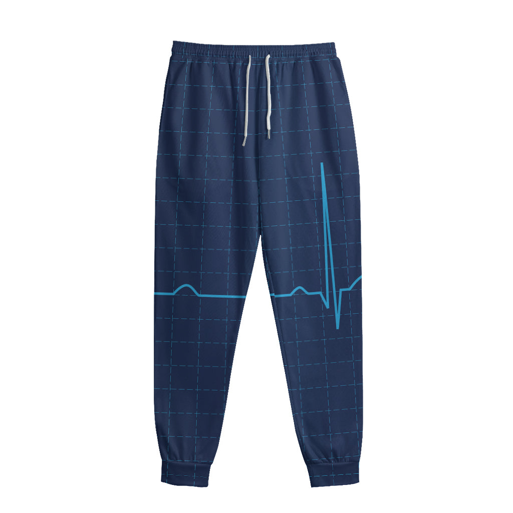 Heartbeat Electrocardiogram Print Sweatpants