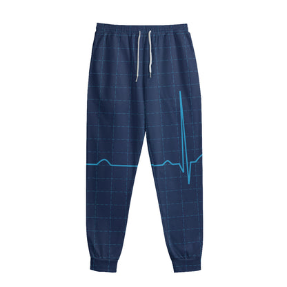Heartbeat Electrocardiogram Print Sweatpants