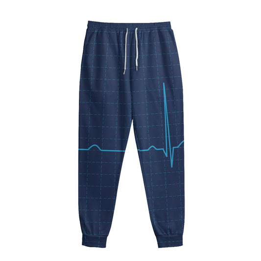 Heartbeat Electrocardiogram Print Sweatpants
