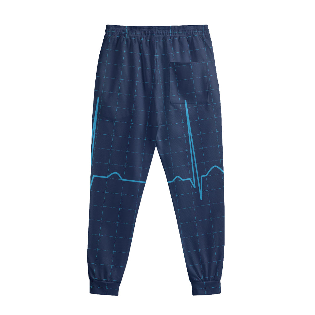 Heartbeat Electrocardiogram Print Sweatpants