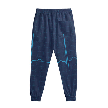 Heartbeat Electrocardiogram Print Sweatpants