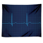 Heartbeat Electrocardiogram Print Tapestry