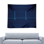 Heartbeat Electrocardiogram Print Tapestry