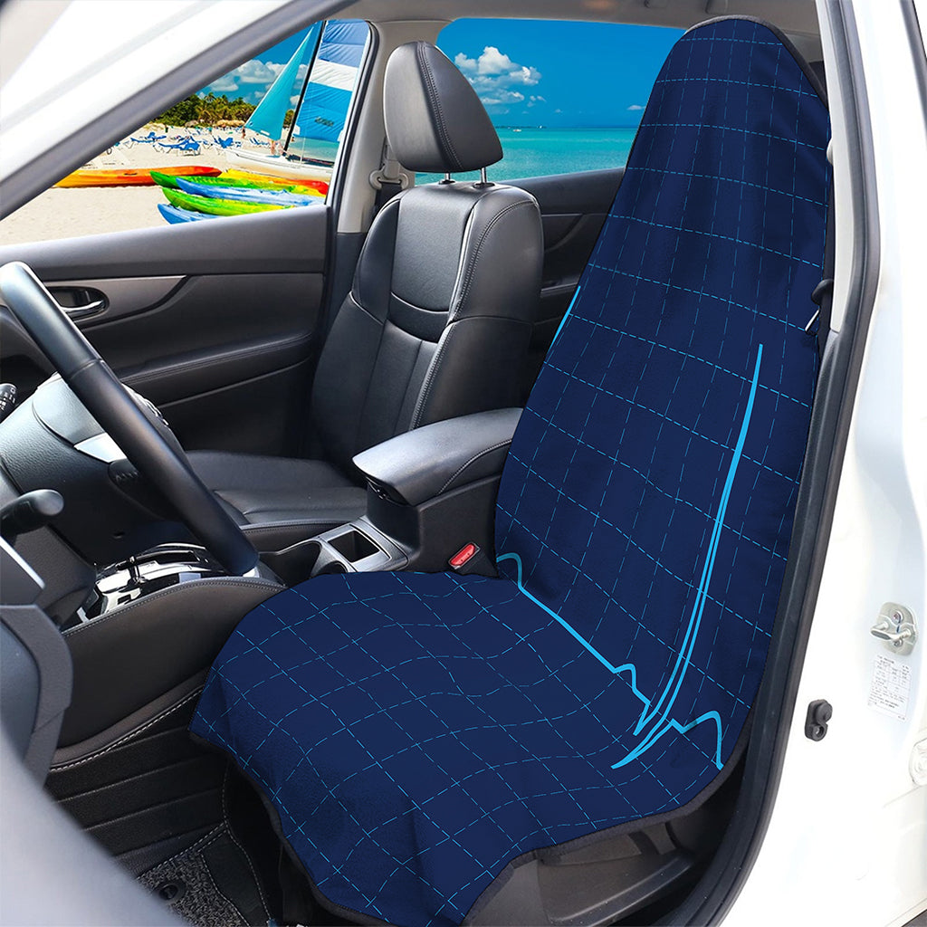 Heartbeat Electrocardiogram Print Waterproof Car Seat Cover