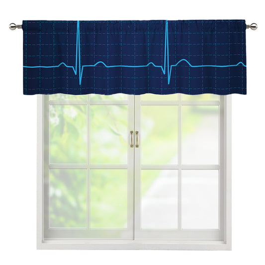Heartbeat Electrocardiogram Print Window Valance