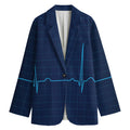 Heartbeat Electrocardiogram Print Women's Blazer
