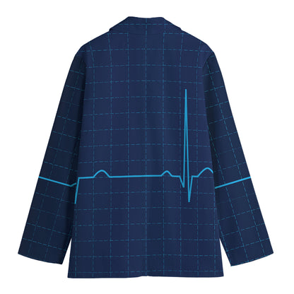 Heartbeat Electrocardiogram Print Women's Blazer