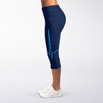 Heartbeat Electrocardiogram Print Women's Capri Leggings
