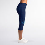 Heartbeat Electrocardiogram Print Women's Capri Leggings