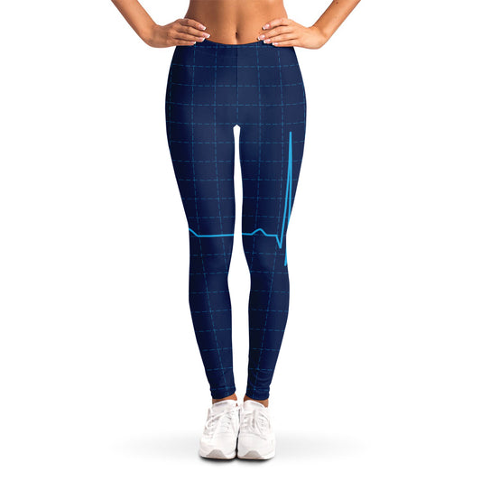 Heartbeat Electrocardiogram Print Women's Leggings