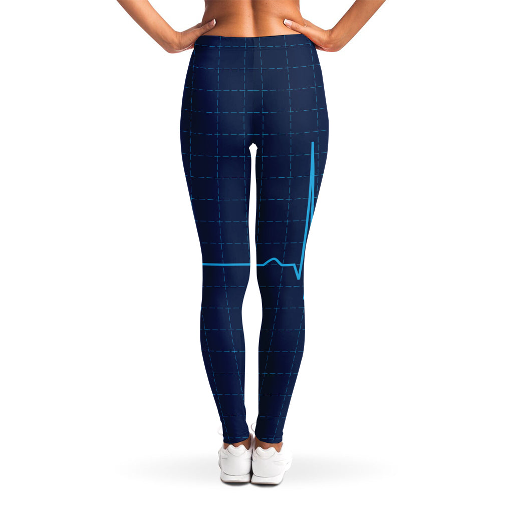 Heartbeat Electrocardiogram Print Women's Leggings