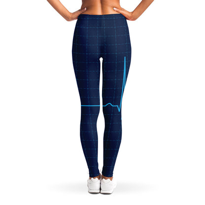 Heartbeat Electrocardiogram Print Women's Leggings