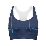 Heartbeat Electrocardiogram Print Women's Sports Bra