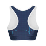 Heartbeat Electrocardiogram Print Women's Sports Bra