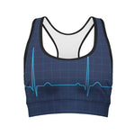Heartbeat Electrocardiogram Print Women's Sports Bra